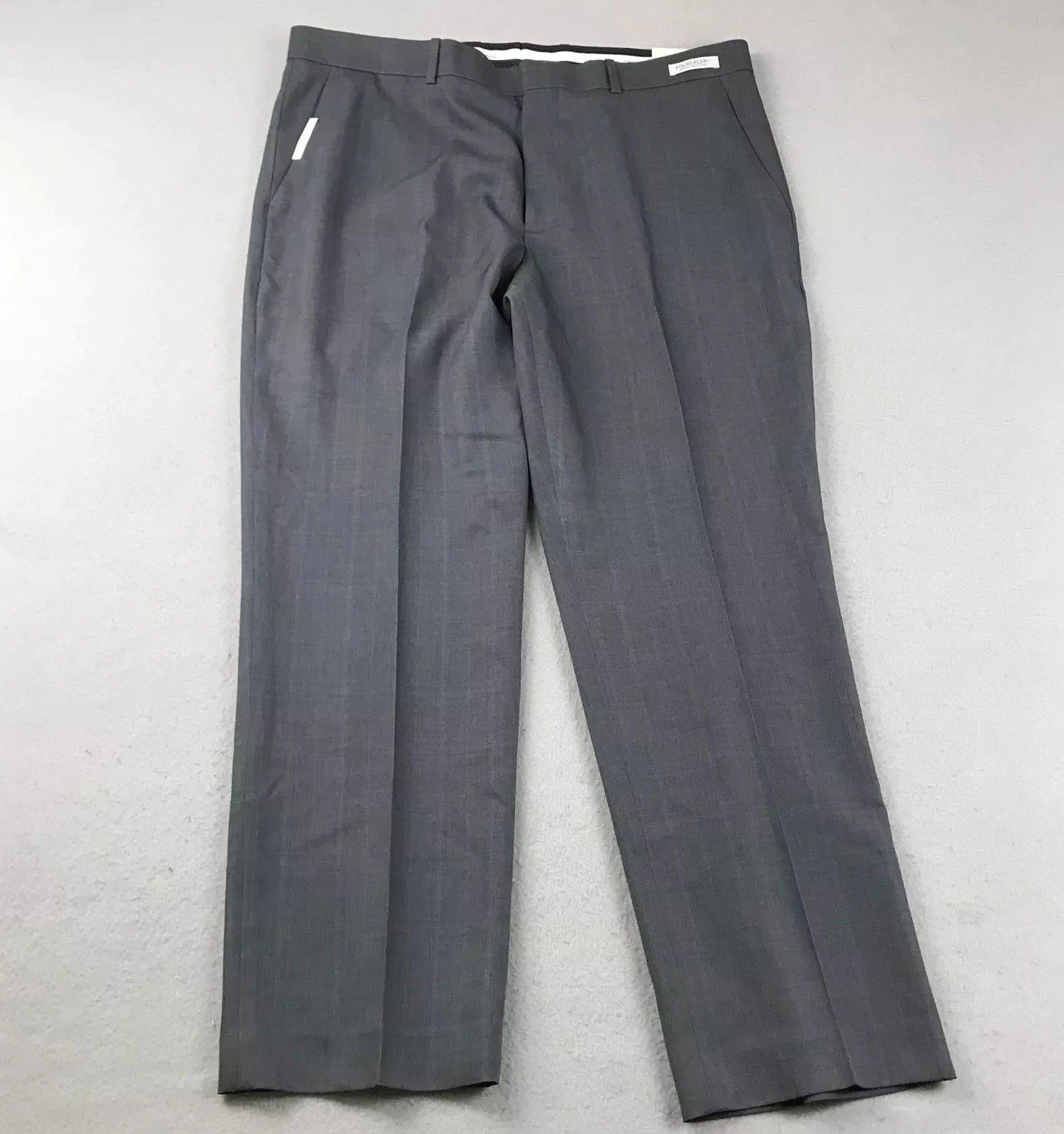 Perry Ellis Pants Mens 36X29 Gray Portfolio Luxury Non Iron Moisture Wicking NWT