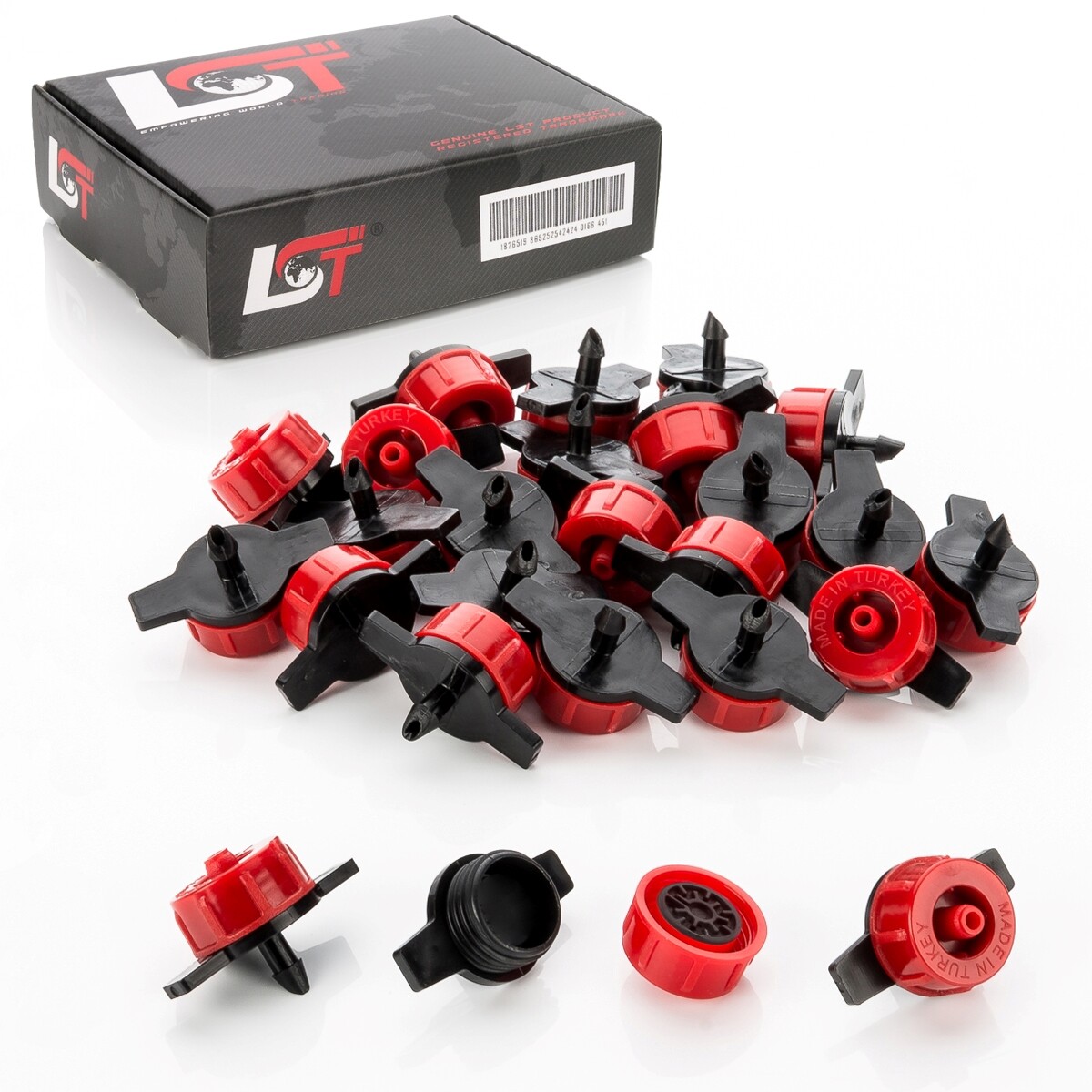 25x Micro Dripper Mini Dropper Garden Irrigation Pressure Regulated Red 4L/h