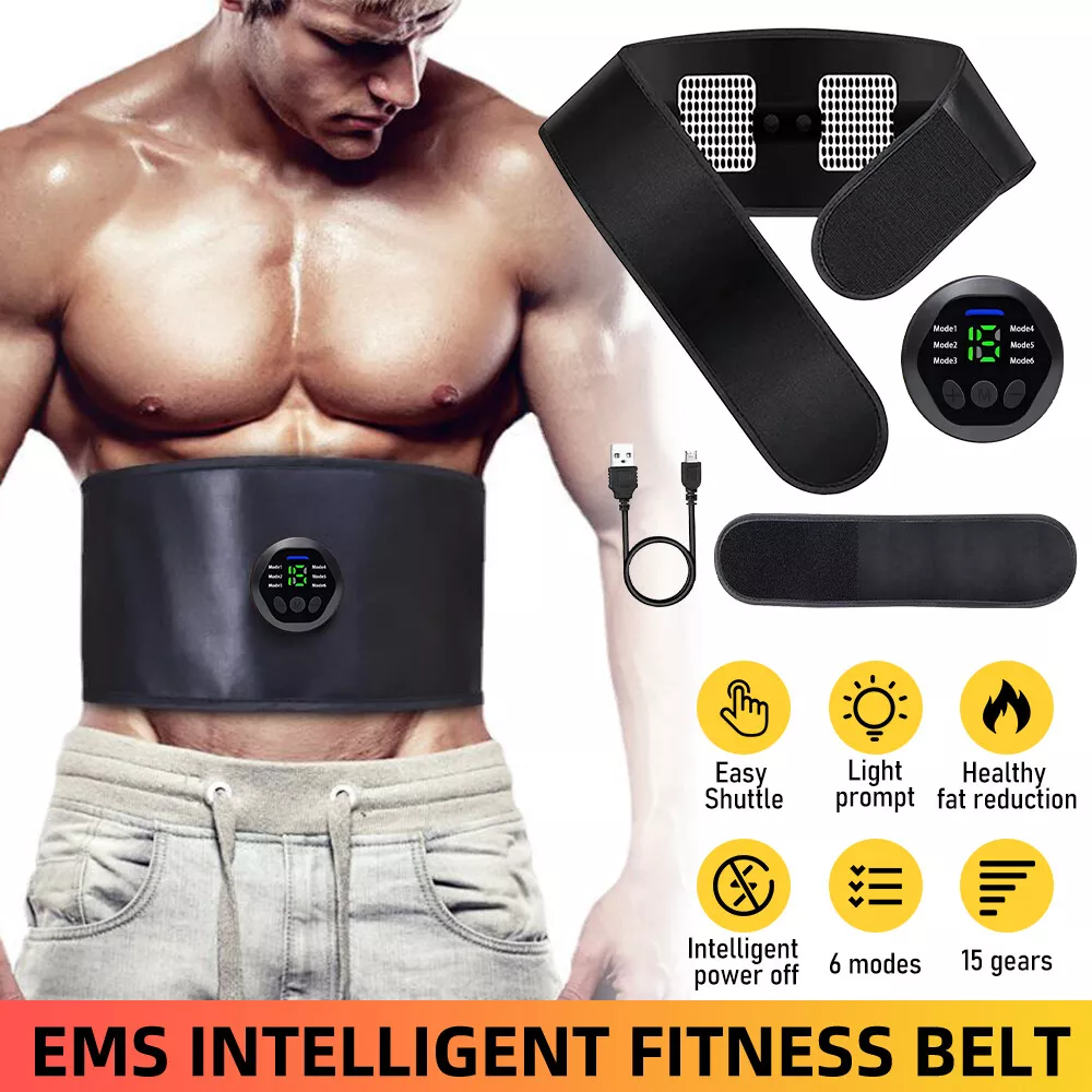 EMS Abdominal Muscle Toning Trainer ABS Stimulator Toner Fitness Binder Gym  Belt