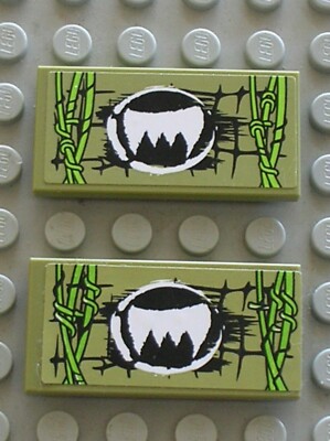 Lego Chima olivgrüne Fliese 2x4 70006stk01 Ref 87079pb122L 87079pb122R Set 70006