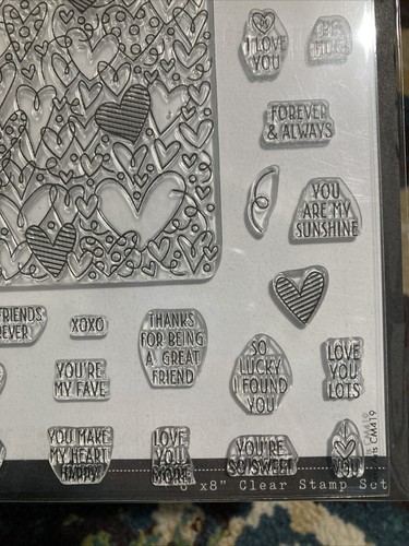 Hero Arts ALL MY HEART PEEK-A-BOO PARTS 6” x 8” Clear Stamp Set CM419 Poly Clear - Picture 5 of 6