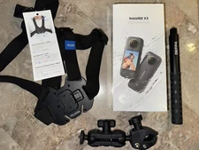 Insta360 X3 + Motorcycle Mount + Invisible Selfie Stick + Chest Mount
