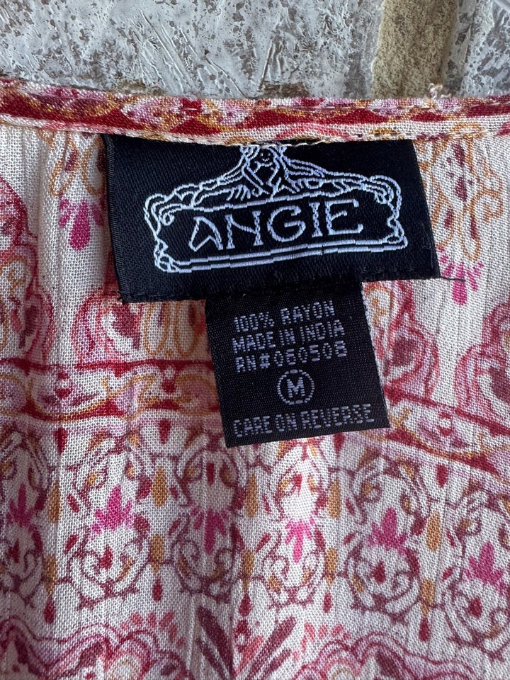 ANGIE Sleeveless Cover Up Open Front Boho Cardigan Women's Size M | eBay
