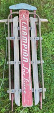 Vintage Champion Sno-Liner Racing snow Sled 48" 1950's Kalamazoo Michigan Nice