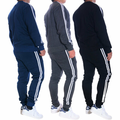 Mens Full Tracksuit Set Pullover Sweatshirt Joggers Bottoms Sports