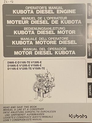 #26-17 Kubota D V Serie  Bedienungsanleitung service manual Betriebsanleitung