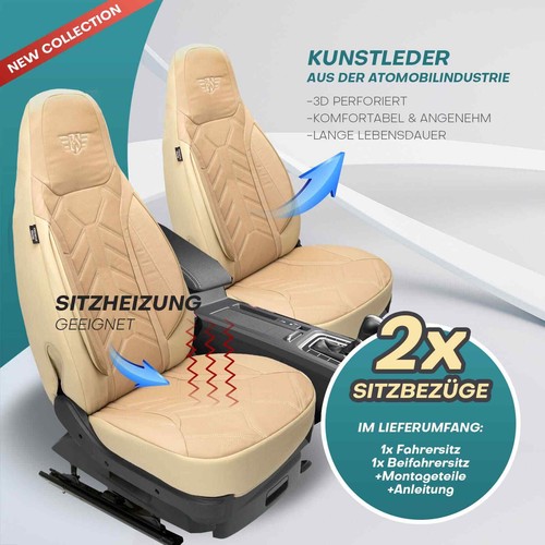 Fundas de asiento de autocaravana piloto adecuadas para Timberland 18I (beige) - Imagen 4 de 12