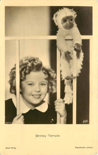 3 Shirley Temple RPPC Postcards Teddy Bear Monkey Polka Dot Dress 9440/2 9793/1 - Picture 5 of 6