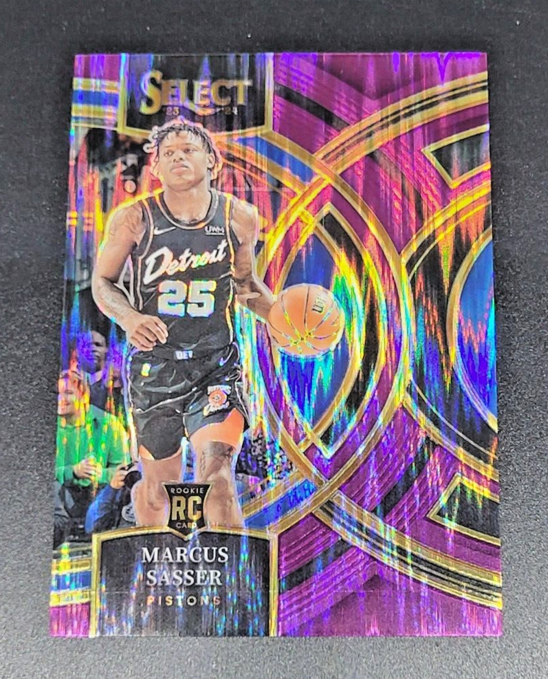 2023-24 Panini Select MARCUS SASSER Premier PURPLE FLASH PRIZM /175 Pistons #114