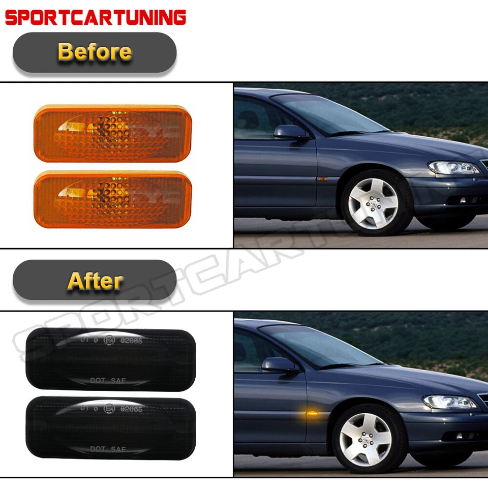 Dynamic LED Bumper Turn Signal Light For 1994-03 OPEL Omega B Caravan Saloon V94 Foto 4 de 4