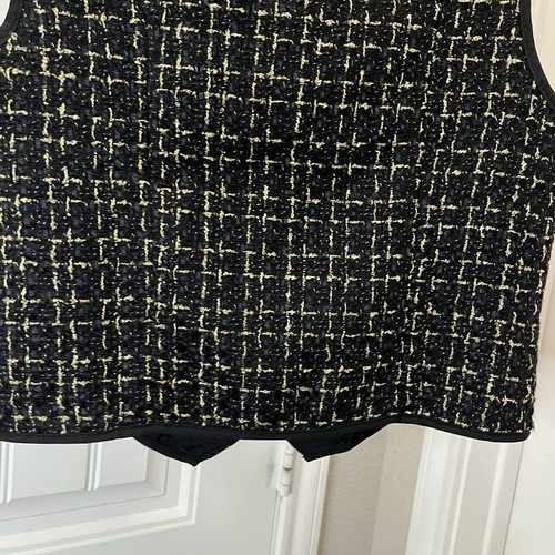 Shein Gold Black Metallic Plaid Sleeveless Vest Girls Youth Size M New Year - Picture 8 of 9