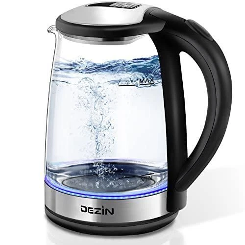 Dezin Electric Kettle, BPA Free Glass Electric Tea Kettle, 304 Stainless  Steel