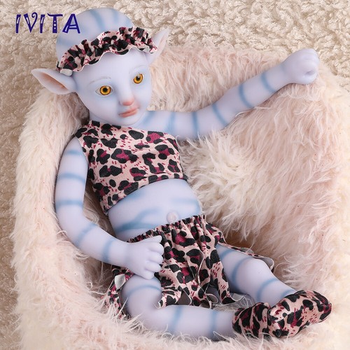 IVITA 17''Avatar Fairy Girl Doll Full Silicone Floppy Avatar Doll Kids Gift - Picture 3 of 8