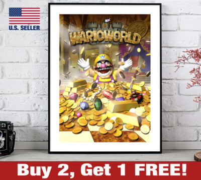 Warioworld Poster 18'' x 24'' Print Gamecube Super Mario Wario World Wall Art