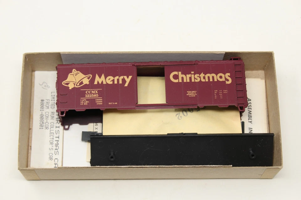 Kit HO Athearn / Con-Cor Limited Run 40' Box Car Feliz Natal CCMX 122585 - Imagem 2 de 4