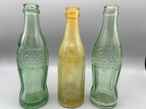 3 VTG 6 oz. Coca Cola Green Vending Bottles Pittsburg TENN Oakland San Rafael CA - Picture 3 of 9