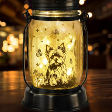Yorkie Dog Gifts for Women/Men Yorkshire Terrier Solar Lanterns Mom Birthday Dog