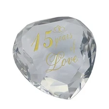 15th Anniversary Crystal Gifts for Husband Wife Boyfriend or 15 Years of Love
