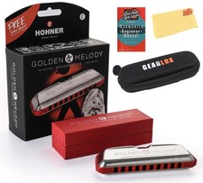 Golden Melody Harmonica - Key of Bundle with Zip Case, Instructional Manual, ...