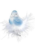 Clip-on Bird Winter Melody 10055S025 Inge-Glas German Glass Ornament 2 7/8" Tall