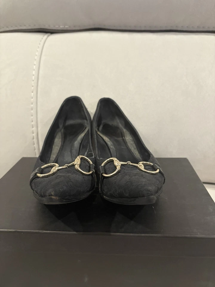 Холщовые туфли-лодочки Gucci - Изображение 2 из 3