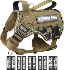 WINSEE Service Dog Vest Harness for Large Dog, Tactical Working MOLLE Vest with