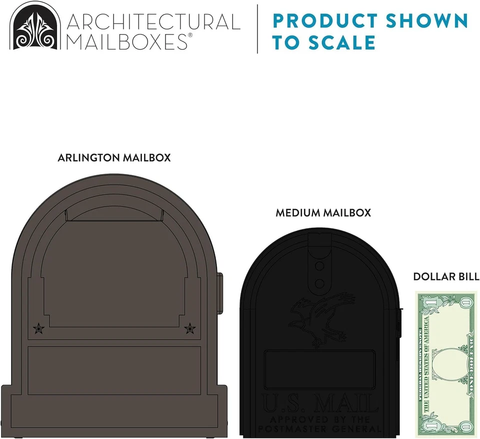 Gibraltar Arlington Grande Capacidade Aço Galvanizado Bronze, Post-Mount Mailbo... - Imagem 4 de 4
