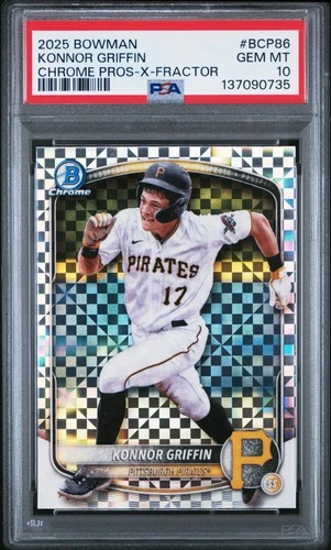 137090735 Konnor Griffin 2025 Bowman #BCP-86 X-Fractor Chrome Prospects PSA 10