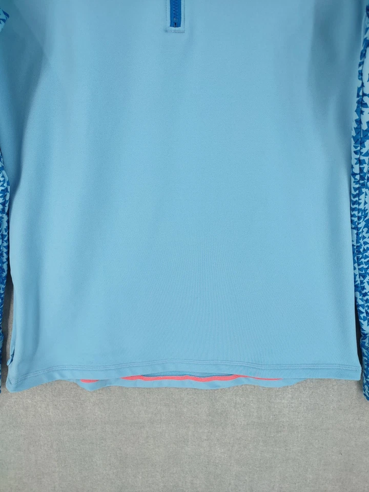 Saucony Jacket Women Small Blue Run Warm Sport 1/4 Zip Raglan Pocket Reflective - Image 4 of 4