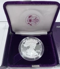 1988 S PROOF SILVER EAGLE DOLLAR W/OGP & COA PURPLE BOX UNCIRCULATED GEM
