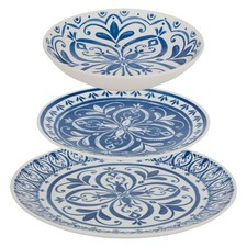 Set di piatti da pranzo in porcellana per 4 persone, 12 piatti, 26,5/20/19 cm