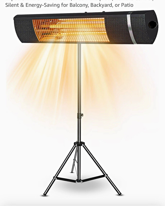 Outdoor Infrared Electric Patio Heater 1500W Tripod Remote Waterproof