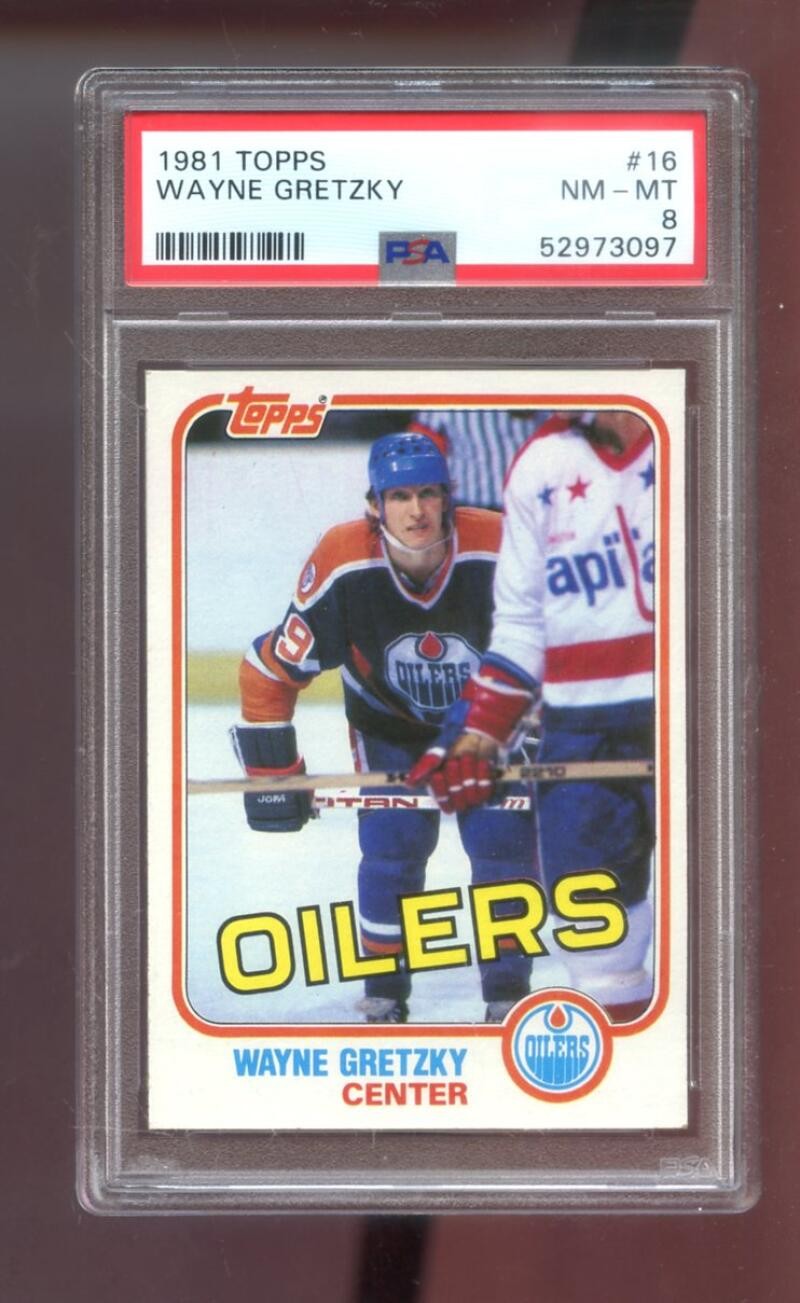 1981-82 Topps #16 Wayne Gretzky PSA 8 Graded Hockey Card NHL 1982 Edmonton Oiler