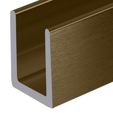 Brushed Bronze 3/8" Fixed Panel Shower Door Deep U-Channel - 36" Stock Length