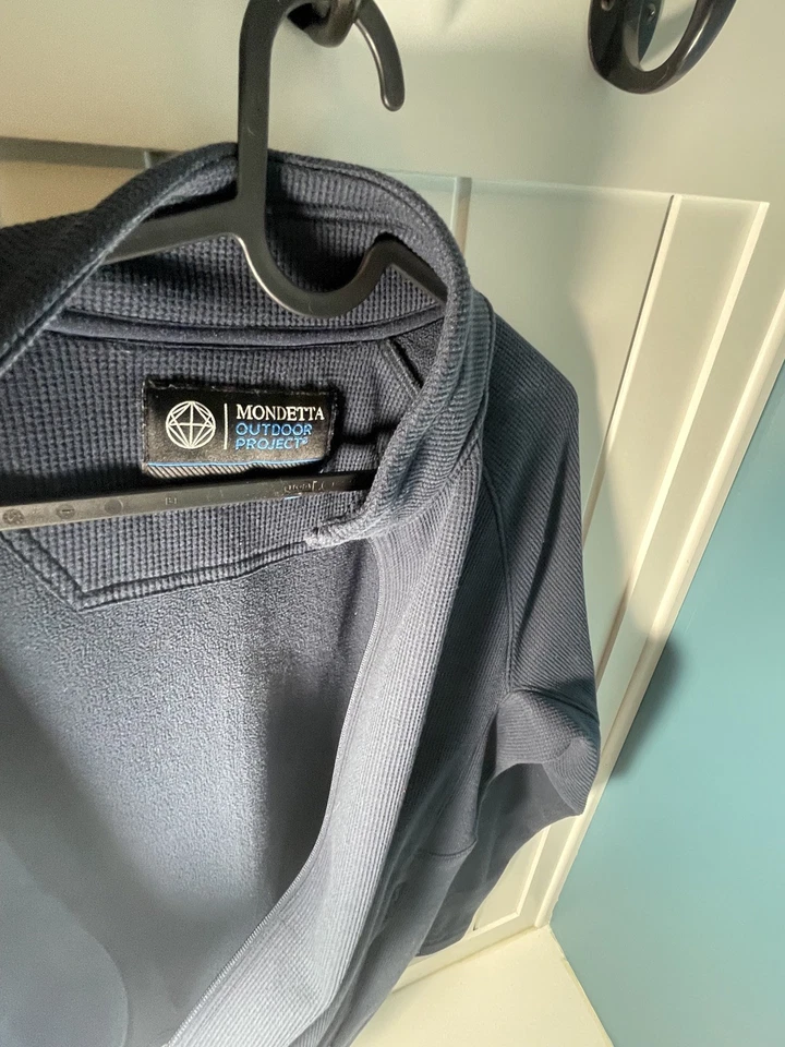 Chaqueta deportiva MONDETTA PERFORMANCE GEAR azul cremallera completa acanalada unisex grande Foto 3 de 4