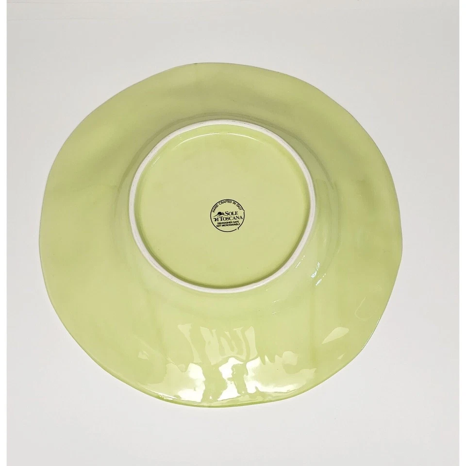 Sole Di Toscana Hand-Made/Painted in Italy Green Monochromatic Serving Platter - Image 3 of 4