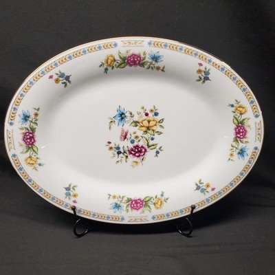 Vintage Liling Fine China Yung Shen Ling Rose Oval Serving Platter 14'' Hostess