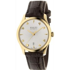 Gucci YA126470A Men's G-TIMELESS MEDIUM Silver-Tone Dial Automatic Watch