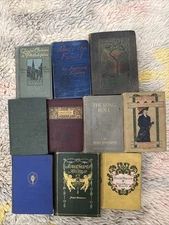 Lot of 10 Antique Old Victorian Beautiful Distressed Staging Books Library Decor