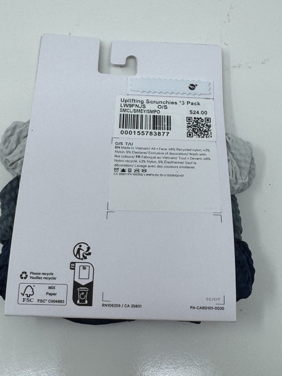 Lululemon Uplifting Scrunchies 3 Pack Hair Ties Multicolor One