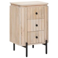 Nachttisch Weiß Massivholz Handgefertigt 40X30X60 Cm