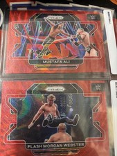 LOT OF 2 2022 Panini Prizm WWE Red Prizm Flash Morgan Webster /MUSTAFA ALI