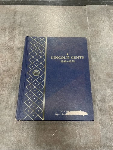 Lincoln Cent Collection Whitman Album 1941 -1958-MISSING-1943 steel+1955 DOUBLE