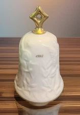 LENOX CHINA 1985 Christmas Ornament Bell 24 Karat Gold Trim Original Box