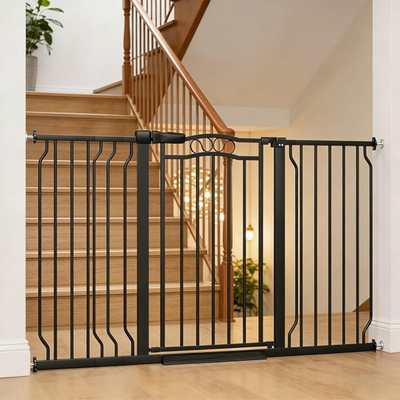 #ad 53.1 62.5 Inch Extra Wide Baby Gate Pressure Mounted Dog Gate Indoor Walk T... $167.04
