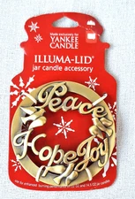 Yankee Candle Illuma Lid Jar Topper Peace, Hope, Joy Christmas, Holiday 2007