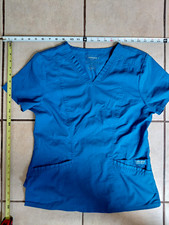 Cherokee Workwear Revolution Women's Blue Solid V-Neck Scrub Top Sz Small