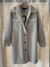 NWT Vero Moda Kylie Filucca Teddy Coat Boos Oatmeal/Beige L