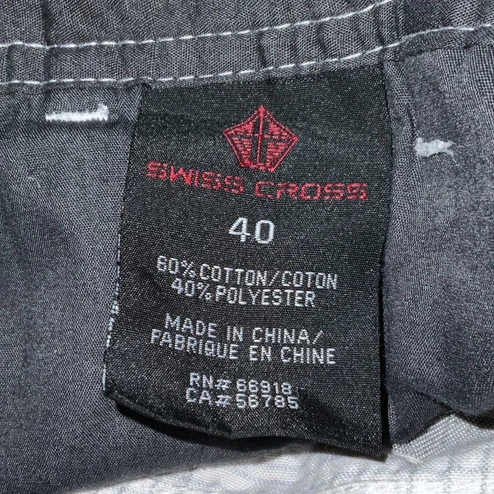 Swiss Cross Men’s Shorts Size 40" White Gray Plaid Pockets Button Foto 2 de 4