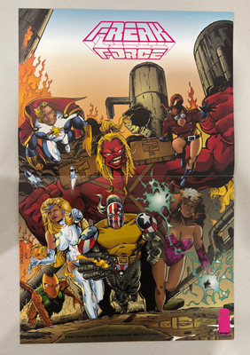 Freak Force 1993 Image Comics Erik Larsen Superhero Team Promo Poster ~11x17''